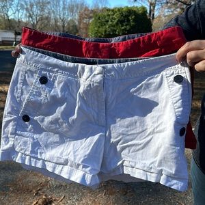 2 nautica size 8 women shorts (red and white)